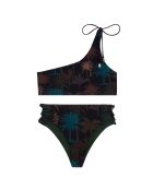 Maillot de bain 2 pièces Island noir/vert