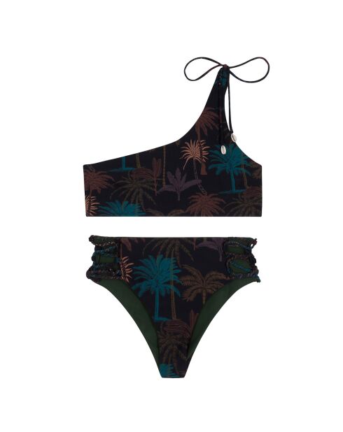 Maillot de bain 2 pièces Island noir/vert