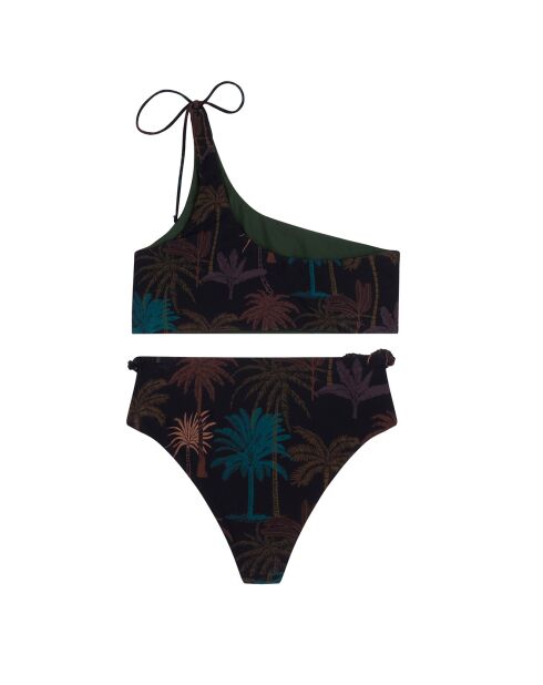 Maillot de bain 2 pièces Island noir/vert