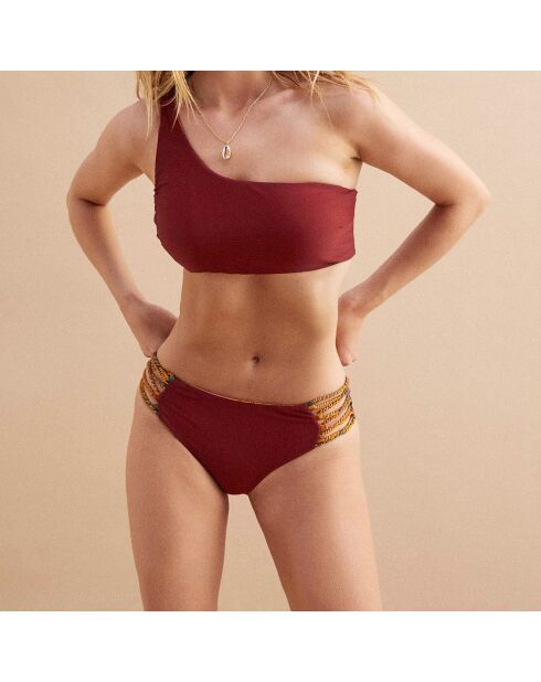 Maillot de bain 2 pièces Island caramel/bordeaux