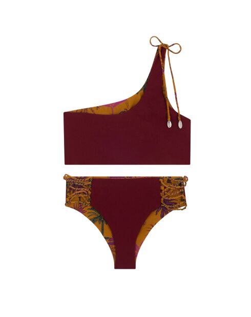 Maillot de bain 2 pièces Island caramel/bordeaux