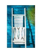 2 Torchons Rivière turquoise/blanc - 50x70 cm