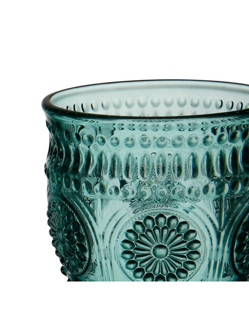 6 Verres à pieds Chambord vert d'eau - D.8.5x14 cm