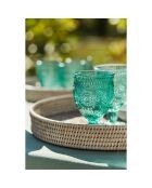 6 Verres à pieds Chambord vert d'eau - D.8.5x14 cm