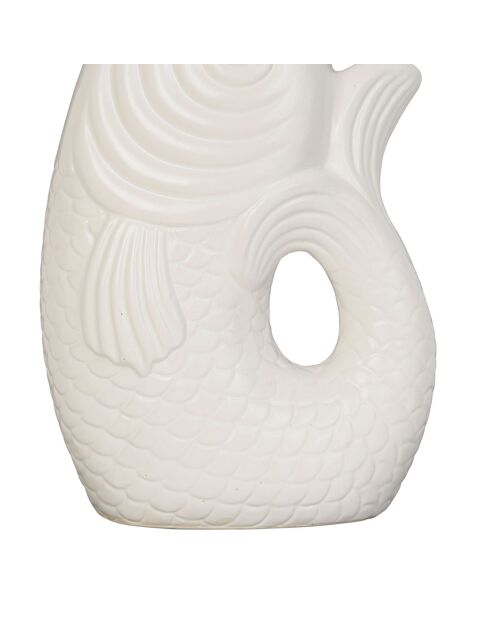 Vase poisson mer blanc - 24x16.5x39.5 cm