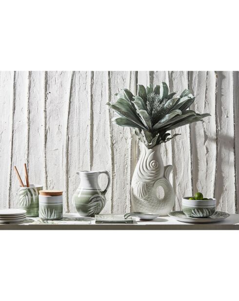 Vase poisson mer blanc - 24x16.5x39.5 cm