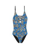 Maillot de bain 1 pièce Titouan bleu/noir