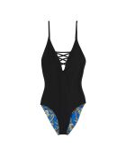 Maillot de bain 1 pièce Titouan bleu/noir