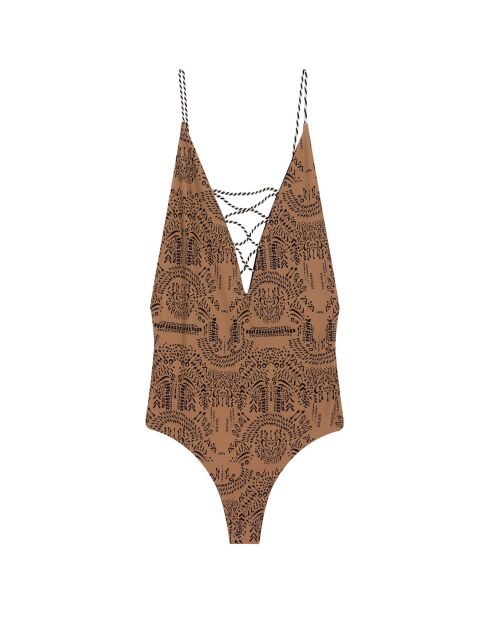 Maillot de bain 1 pièce Zambie moka/noir