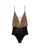 Maillot de bain 1 pièce Zambie moka/noir