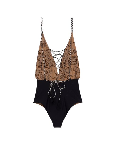 Maillot de bain 1 pièce Zambie moka/noir
