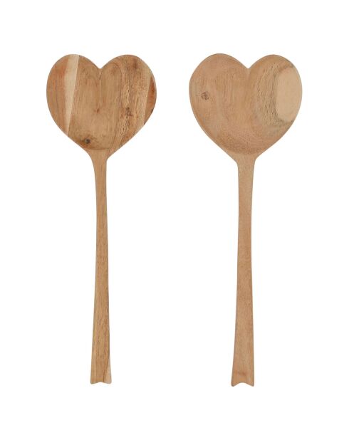 2 Couverts à salade coeur Dalbert naturels