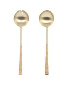 2 Couverts à salade Ria naturel/doré