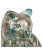 Décoration à poser Chat Felin émeraude/doré - 7x6x9.5 cm