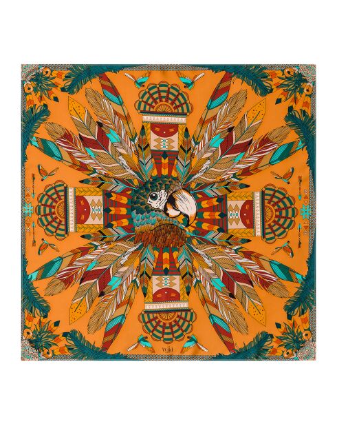 Mini Foulard Ara_Mini jaune - 54x54 cm