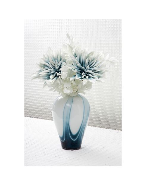 Fleur Tulia bleu/blanc - 69 cm