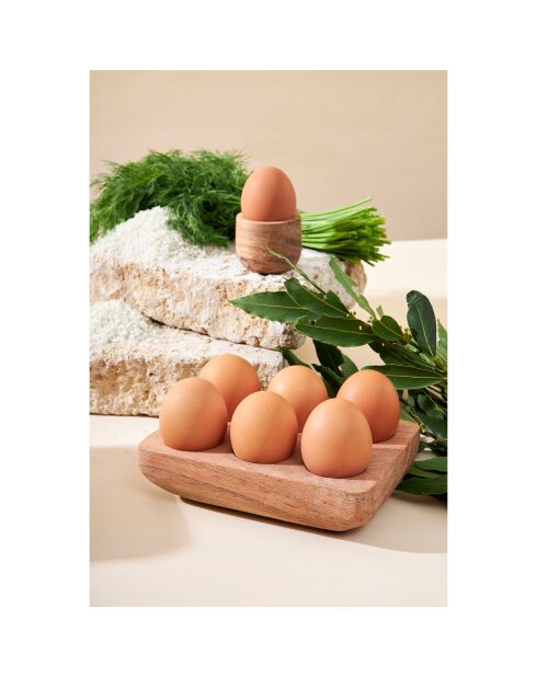 Porte 6 oeufs Dalbert naturel - 16x10x4 cm