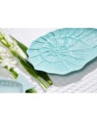 Plat à poisson turquoise - 53x36x4.5 cm