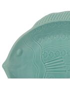 Plat creux Poisson turquoise - 46x32x9 cm