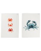 2 Torchons Crustacé blancs - 50x70 cm