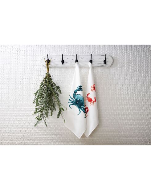 2 Torchons Crustacé blancs - 50x70 cm