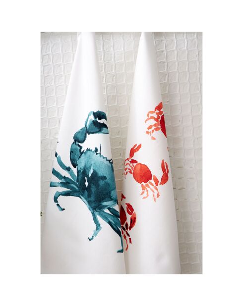 2 Torchons Crustacé blancs - 50x70 cm