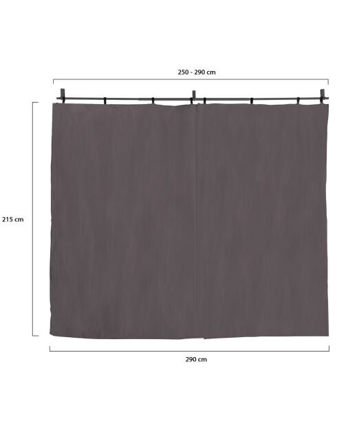 Rideau Universel pour Pergola Izifix 3M gris - 290x215 cm