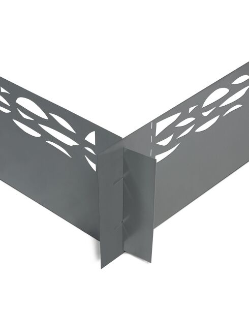 5 Bordurettes pour parterre en métal ajouré gris anthracite - 100x16 cm