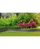 5 Bordurettes pour parterre en métal ajouré gris anthracite - 100x16 cm