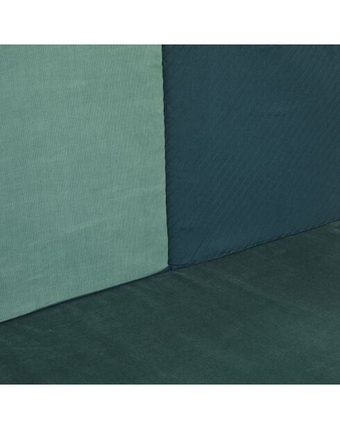 Banquette en Velours Patch bleu canard - 110x60 cm