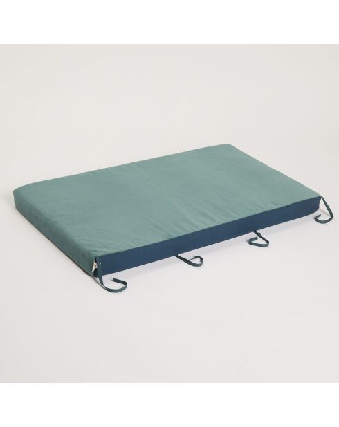 Banquette en Velours Patch bleu canard - 110x60 cm