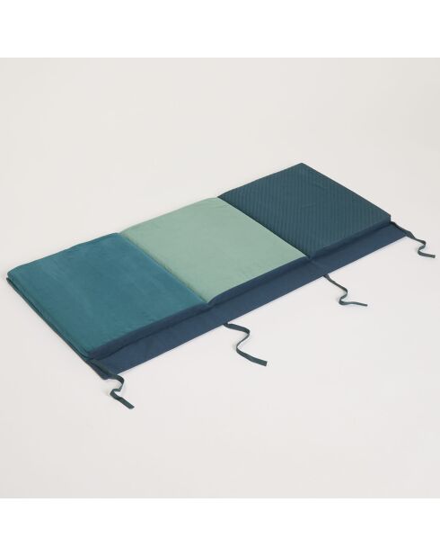 Banquette en Velours Patch bleu canard - 110x60 cm