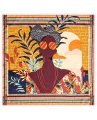 Foulard Saotome Medium ocre - 90x90 cm