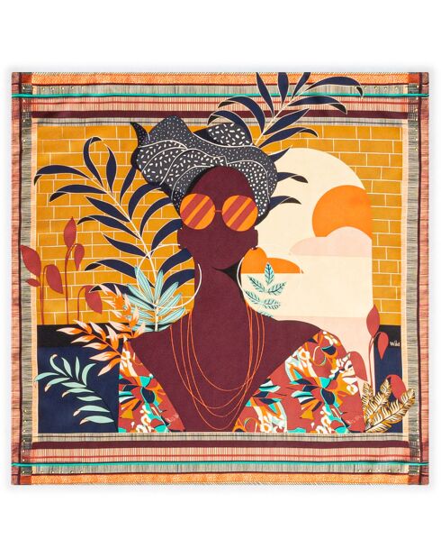 Foulard Saotome Medium ocre - 90x90 cm