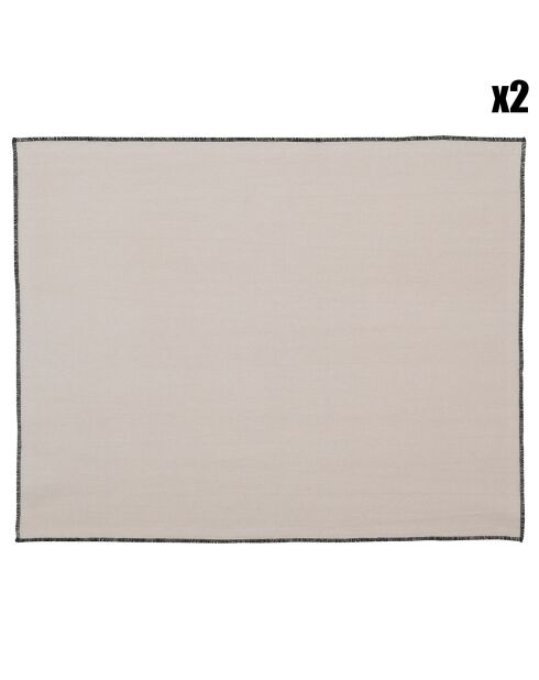 2 Sets de table Corino naturels - 50x40 cm