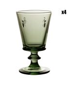 4 Verres à pied Abeilles verts - 24 cl