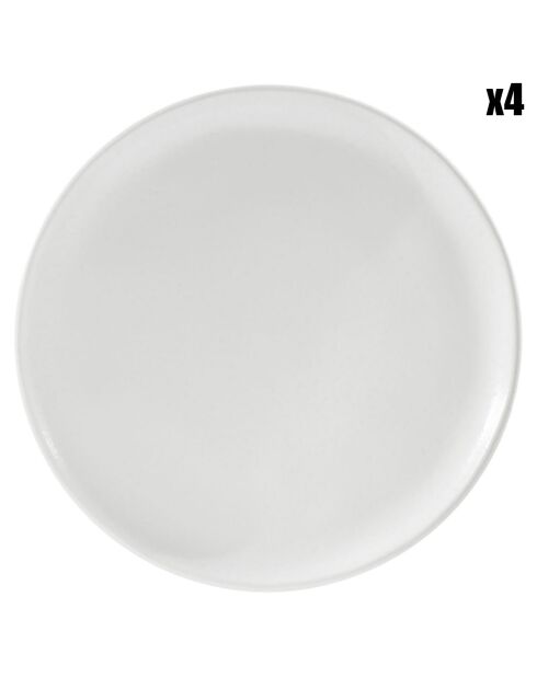4 Assiettes à dessert Indrid blanches - D.21 cm