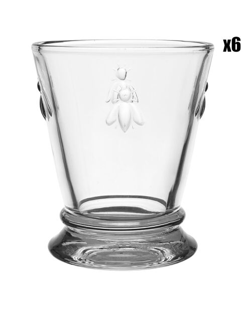 6 Gobelets Abeilles transparents - 27 cl