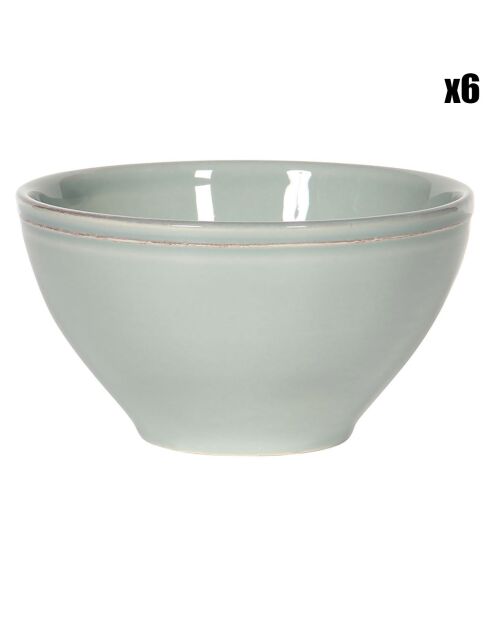 6 Bols Campagne vert d'eau - 50 cl