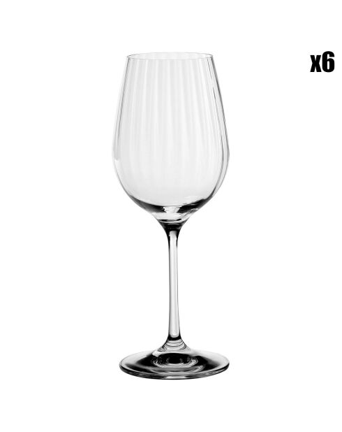 6 Verres à vin Waterfall transparents - 35 cl