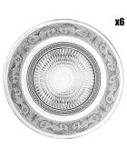 6 Assiettes plates Classic transparentes - D.25 cm