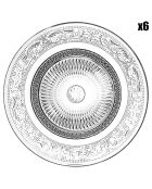 6 Assiettes à dessert Classic transparentes - D.17.5 cm