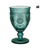 6 Verres à pieds Chambord vert d'eau - D.8.5x14 cm