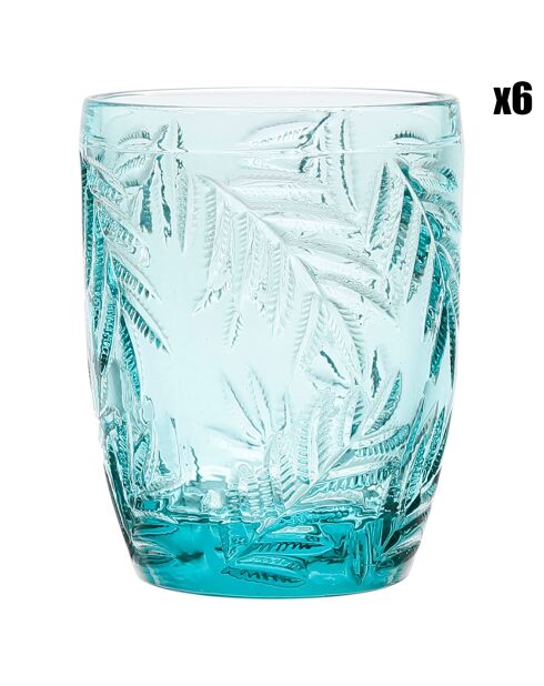 6 Gobelets Fleurac turquoise - 28 cl