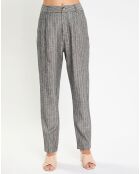 Pantalon en Lin mélangé Lima noir chiné