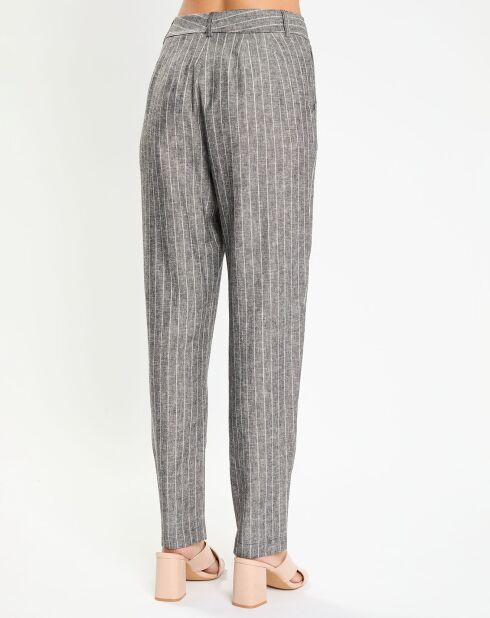 Pantalon en Lin mélangé Lima noir chiné