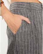 Pantalon en Lin mélangé Lima noir chiné