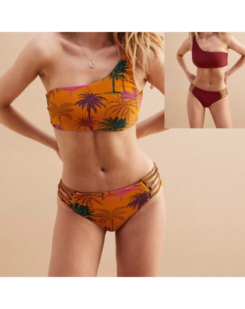 Maillot de bain 2 pièces Island caramel/bordeaux