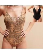 Maillot de bain 1 pièce Zambie moka/noir