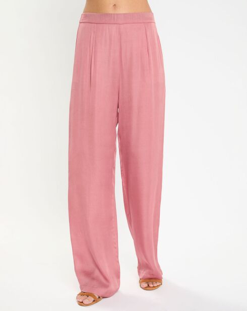Pantalon satiné Soon rose